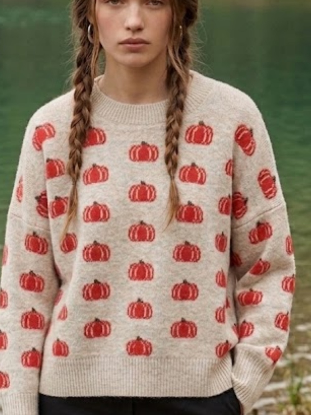 Vince Camuto XL Beige oversized relaxed Crewneck fall pumpkin Sweater